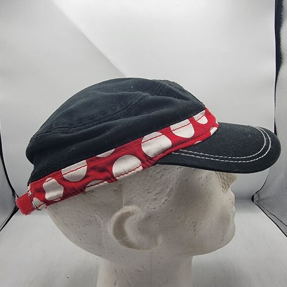 Disney Parks Adults Black Red Polka Dot Rhinestone Minnie Mouse Cap Hat - Picture 4 of 9
